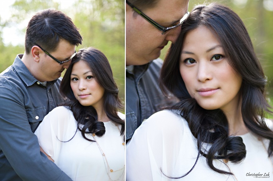 Christopher Luk Weddings 2012 - Engagement Session - Cindy and Walter - Northwood Downsview Park Toronto Wedding Photography - Casual Relaxed Creative Portraits - Bride and Groom Hug 