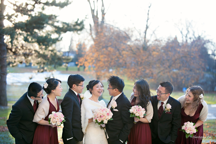 Christopher Luk 2013 - Carmen and Joshua's Winter Wedding - Tyndale University College & Seminary Chapel Carmelina Restaurant - Markham Scarborough Thornhill Toronto Wedding Event Lifestyle Photographer - Bride and Groom Bridal Wedding Party Creative Relaxed Portrait Session Laugh Candid Photojournalistic Natural