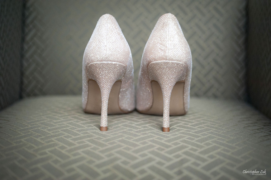 Christopher Luk 2013 - Esther and Johnson's Wedding - The Manor Event Venue By Peter and Pauls Hilton Markham Novotel Vaughan - Toronto Wedding Photographer - Bride's Shoes Pumps