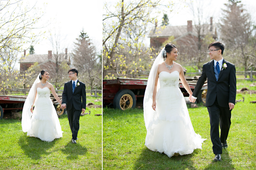 Christopher Luk 2014 - Keren and Mat's Wedding - Hilton Suites Conference Centre Spa Markham Museum Cornerstone Chinese Alliance Church Crystal Fountain - Toronto Wedding and Event Photographer - Bride and Groom Ceremony Creative Relaxed Portrait Photojournalism Candid Natural Smile Laugh Walking