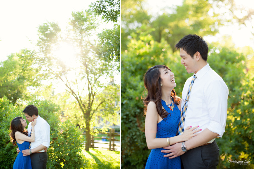 Christopher Luk 2014 - Heidi and Ming-Yun Engagement Session - Markham Richmond Hill Wedding Event Photographer - Candid Relaxed Natural Photojournalistic Sunset Golden Hour Hug Smile Laugh