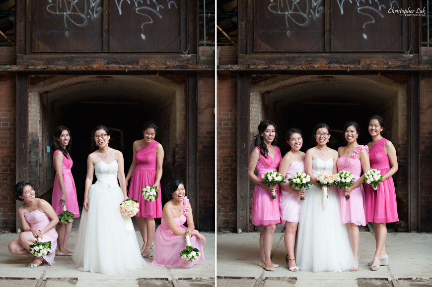 Christopher Luk 2014 - Candy and Francis' Wedding - Grand Hotel Berkeley Field House Evergreen Brick Works - Toronto Wedding Event Photographer - Creative Portrait Session Relaxed Candid Natural Photojournalistic Bride Maid of Honour Bridesmaids Kilns