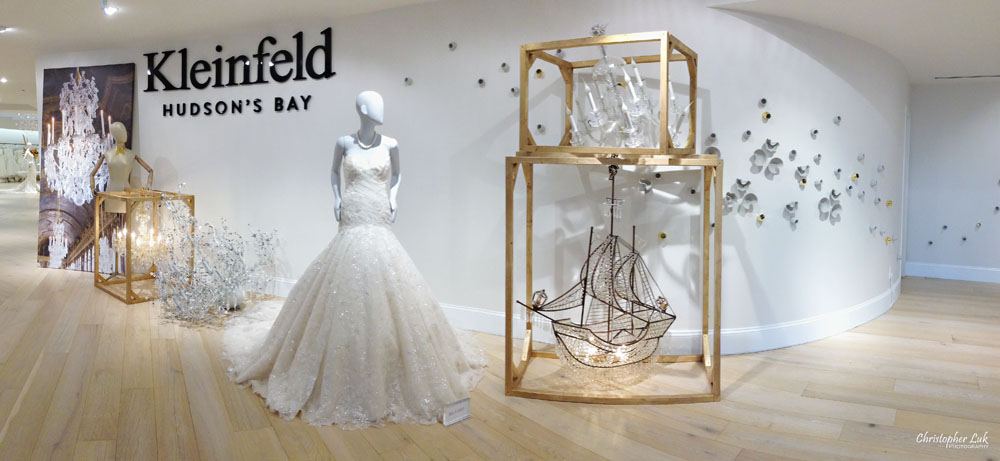 Kleinfeld Bridal Boutique Canada Hudson's Bay Christopher Luk Photography 2014 White Wedding Dress Gown Ines Di Santo Mannequin Display Lobby Entrance Say Yes To The Dress Downtown Toronto