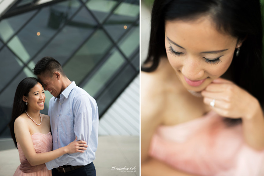 Christopher Luk Engagement Session 2015 - Jaynelle and Ernest - University of Toronto Hart House College Royal Ontario Museum - Bride Groom Cute Fun Laugh Smile Photojournalistic Candid Michael Lee Chin Crystal ROM Hug Ring Makeup Eyelash Detail