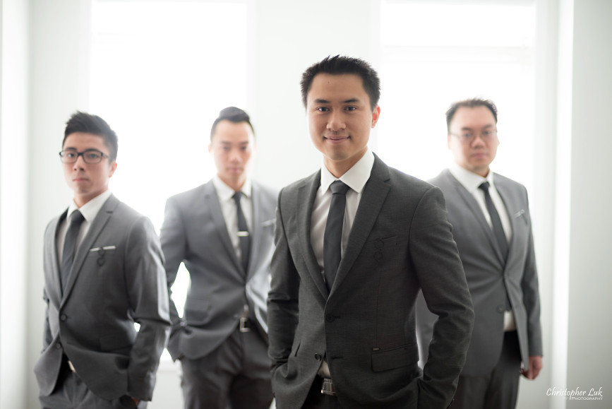 Christopher Luk 2015 - Karen and Scott's Wedding - Miller Lash House University Toronto Scarborough UTSC Outdoor Summer Ceremony Reception - Groom Photojournalistic Candid Natural Relaxed Groomsmen Cool Posed Album Cover