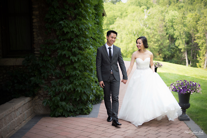 Christopher Luk 2015 - Karen and Scott's Wedding - Miller Lash House University Toronto Scarborough UTSC Outdoor Summer Ceremony Reception - Bride Groom Photojournalistic Candid Natural Relaxed Walking Path