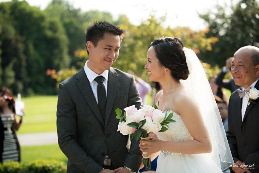 Christopher Luk 2015 - Karen and Scott's Wedding - Miller Lash House University Toronto Scarborough UTSC Outdoor Summer Ceremony Reception - Bride Photojournalistic Candid Natural Relaxed Father Groom Meet at Altar