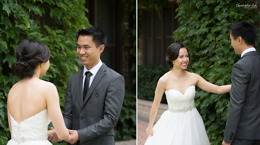 Christopher Luk 2015 - Karen and Scott's Wedding - Miller Lash House University Toronto Scarborough UTSC Outdoor Summer Ceremony Reception - Bride Groom Photojournalistic Candid Natural Relaxed First Look Reveal Smile Reaction