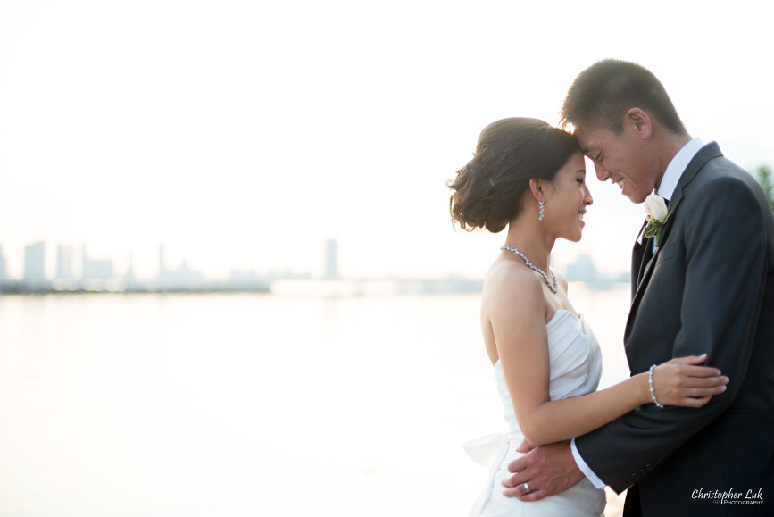 Christopher Luk 2015 - Jaynelle and Ernest's Wedding - Toronto Chinese Baptist Church Osgoode Hall Argonaut Rowing Club Henley Room Waterfront Venue - Bride Groom Creative Relaxed Portrait Session Photojournalistic Natural Candid Posed Lakefront Scenic Warm Hug