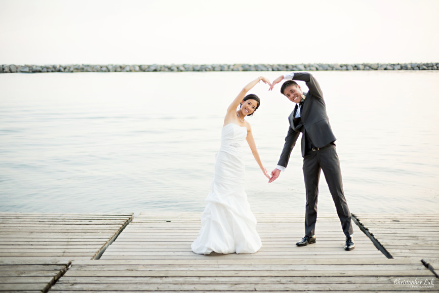 Christopher Luk 2015 - Jaynelle and Ernest's Wedding - Toronto Chinese Baptist Church Osgoode Hall Argonaut Rowing Club Henley Room Waterfront Venue - Bride Groom Creative Relaxed Portrait Session Photojournalistic Natural Candid Posed Lakefront Heart Shape