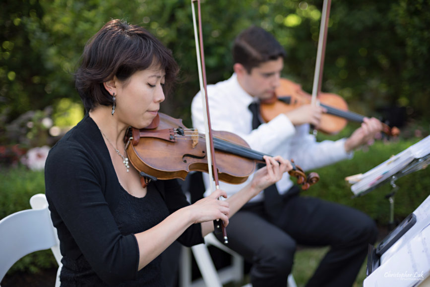 Christopher Luk (Toronto Wedding Photographer): Christine and Jonathan's Wedding - Graydon Hall Manor Toronto Foodie Summer Outdoor Garden Ceremony Patio Terrace Tent Dinner Reception - Violin Viola Cello Musical Chamber String Quartet Ensemble