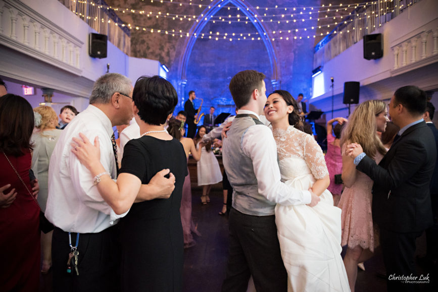 Christopher Luk (Toronto Wedding Photographer): Berkeley Church Vintage Rustic Ceremony Candlelight Dinner Reception Pinterest Worthy Details Candid Natural Photojournalistic First Dance Floor Bride Groom Dancing with Guests Couples