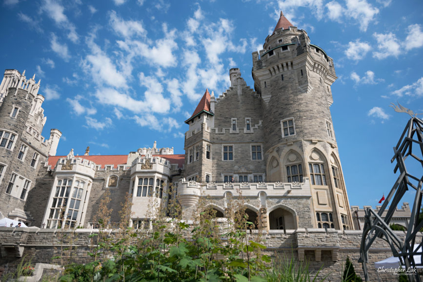 Christopher Luk Toronto Wedding Photographer - Casa Loma Conservatory Ceremony Creative Photo Session ByPeterAndPauls Paramount Event Venue Space Natural Candid Photojournalistic Bride Groom Castle Exterior Rear Garden Wide