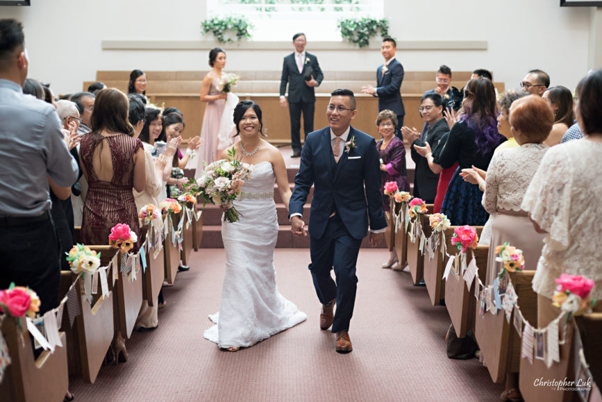Christopher Luk - Toronto Wedding Photographer - Markham Chinese Baptist Church MCBC Christian Ceremony - Natural Candid Photojournalistic Bride Groom Friends Family Guests Congregation Wide Sanctuary Exit Recessional