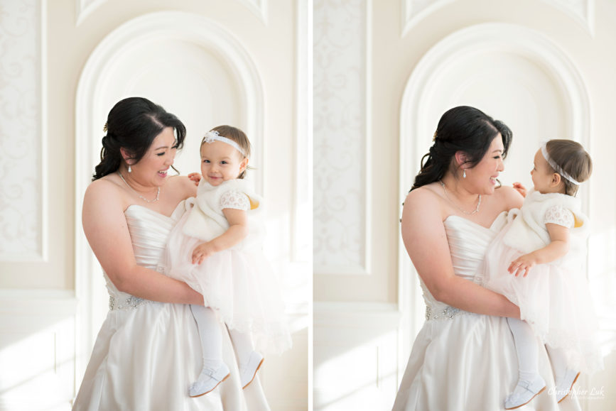 Toronto Wedding Photographer Heintzman House Winter Wedding Markham York Region Historic Estate Event Venue Photojournalistic Documentary Candid Natural Creative Portrait Session Bride Bridal Daughter Niece Toddler Infant Baby Flower Girl Cute Adorable