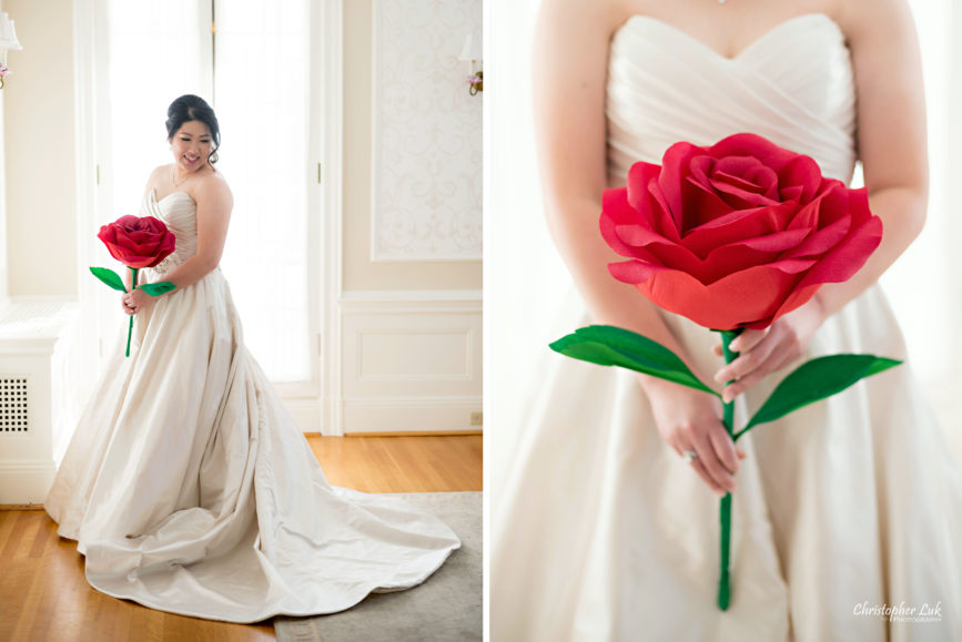 Toronto Wedding Photographer Heintzman House Winter Wedding Markham York Region Historic Estate Event Venue Photojournalistic Documentary Candid Natural Creative Portrait Session Bride Bridal Getting Ready DIY Floral Flower Paper Ribbon Bouquet Stem Detail