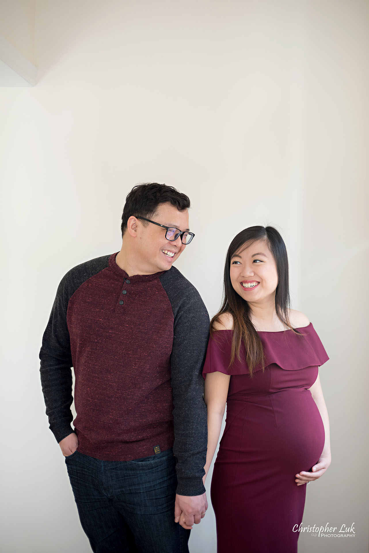 Christopher Luk Toronto Wedding Family Maternity Photographer - Markham Richmond Hill Toronto Natural Candid Photojournalistic Mom Dad Husband Wife Baby Bump Baby Pregnant Pregnancy Smiling Each Other Together