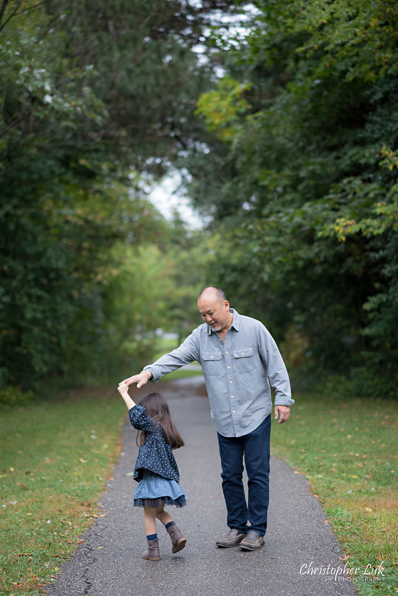Christopher Luk Family Photographer Toronto Markham Candid Natural Photojournalistic Father Dad Fatherhood Daughter Dancing Spinning Twirling