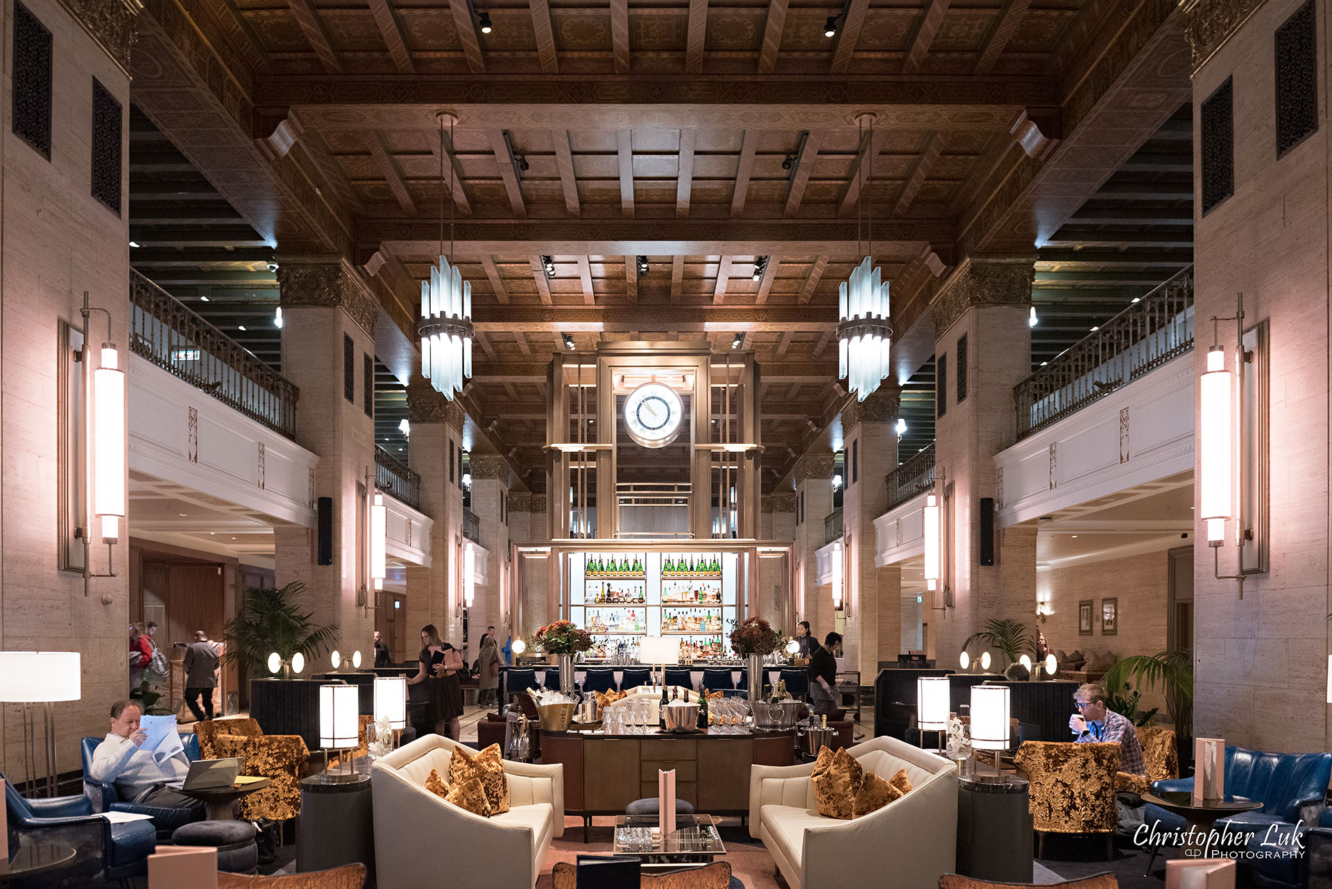 Toronto Fairmont Royal York Hotel Wedding Christopher Luk Photographer Photography Main Lobby Clock Tower Lounge 