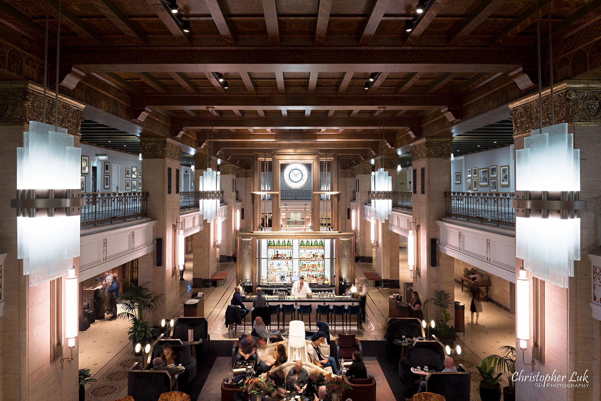 Toronto Fairmont Royal York Hotel Wedding Christopher Luk Photographer Photography Main Lobby Clock Tower Lounge Elevated