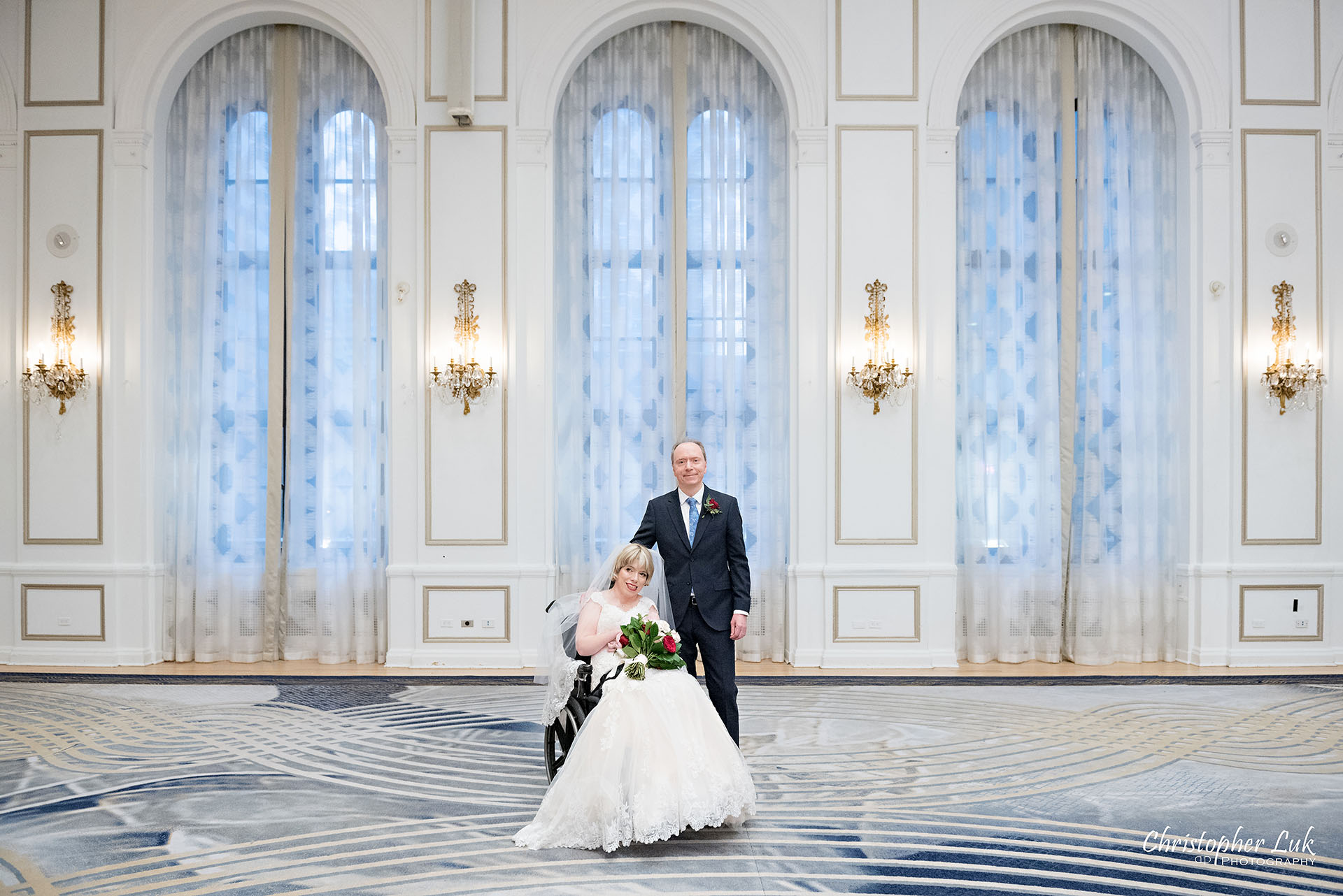 Toronto Fairmont Royal York Hotel Wedding Christopher Luk Photographer Photography Concert Hall Bride Groom Portrait Arches