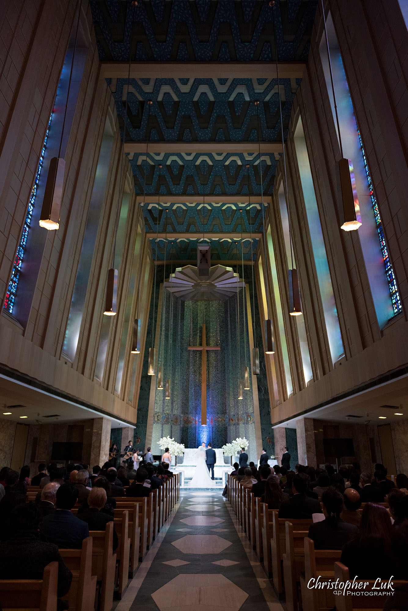 Christopher Luk Toronto Wedding Photography Tyndale Chapel Church Ceremony Venue Location Bride Groom Altar Wide