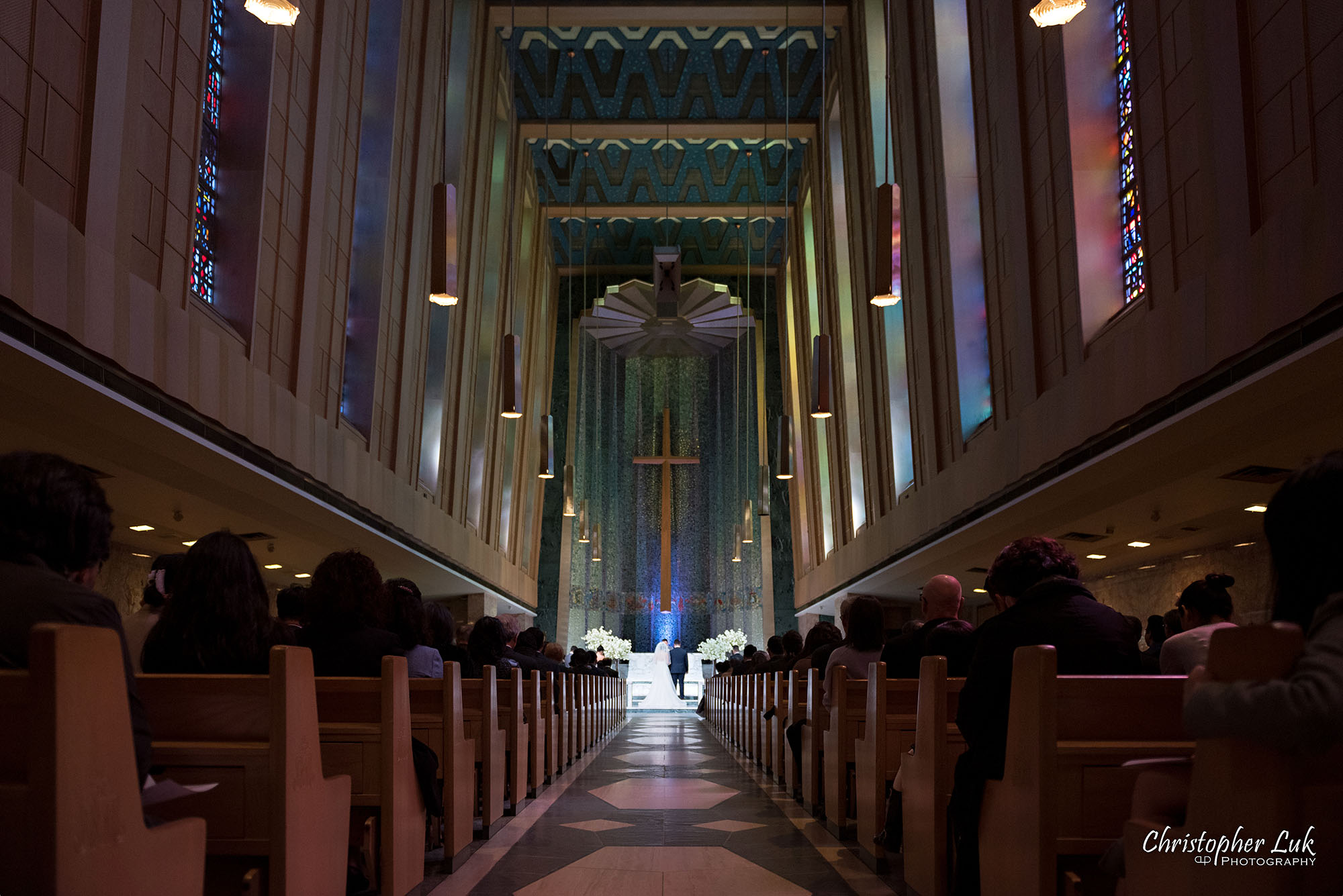 Christopher Luk Toronto Wedding Photography Tyndale Chapel Church Ceremony Venue Location Bride Groom Wide Landscape