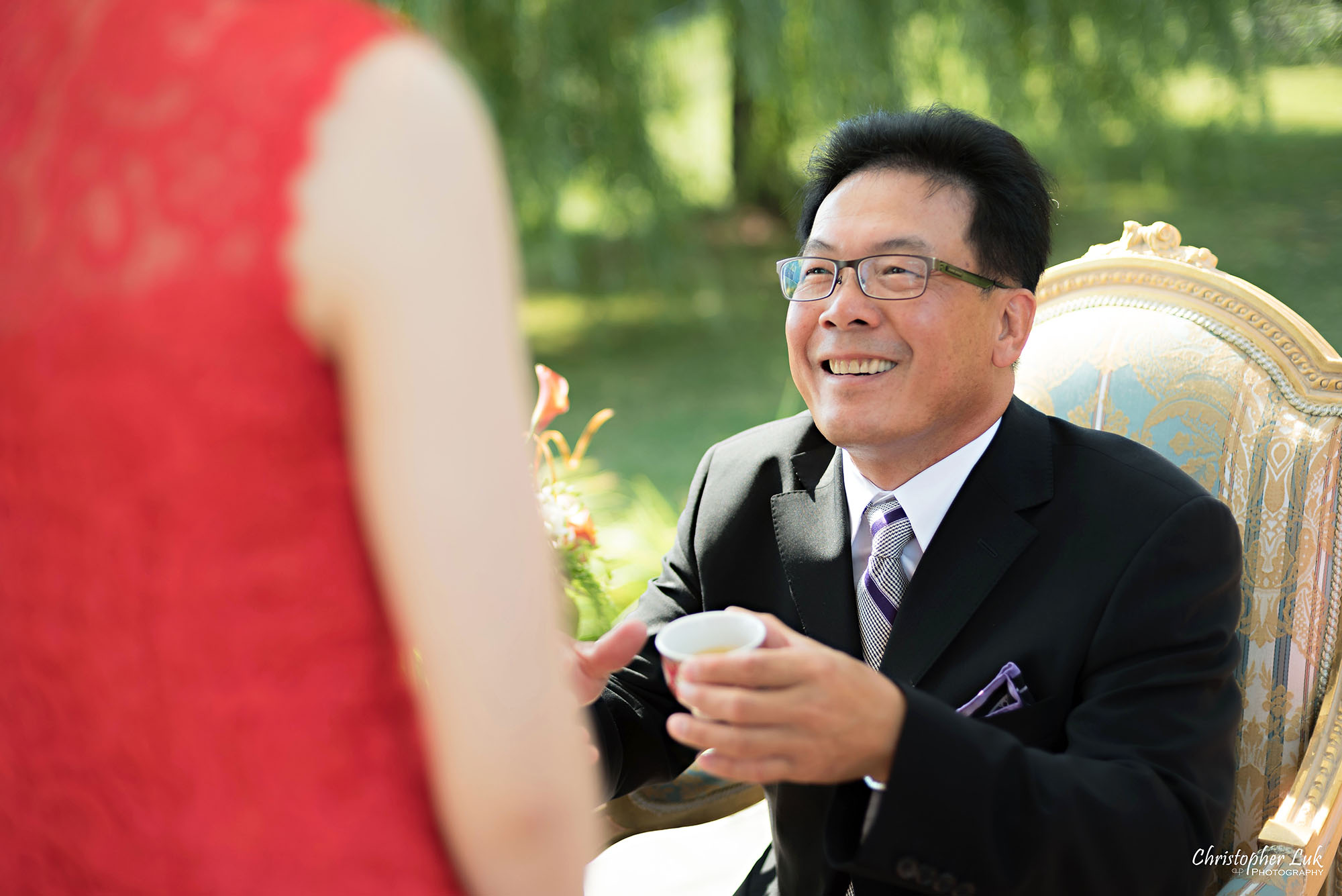 Christopher Luk Photography Toronto Wedding Photographer Chinese Tea Ceremony Bride Groom Father Candid Natural Photojournalistic Happy Smile