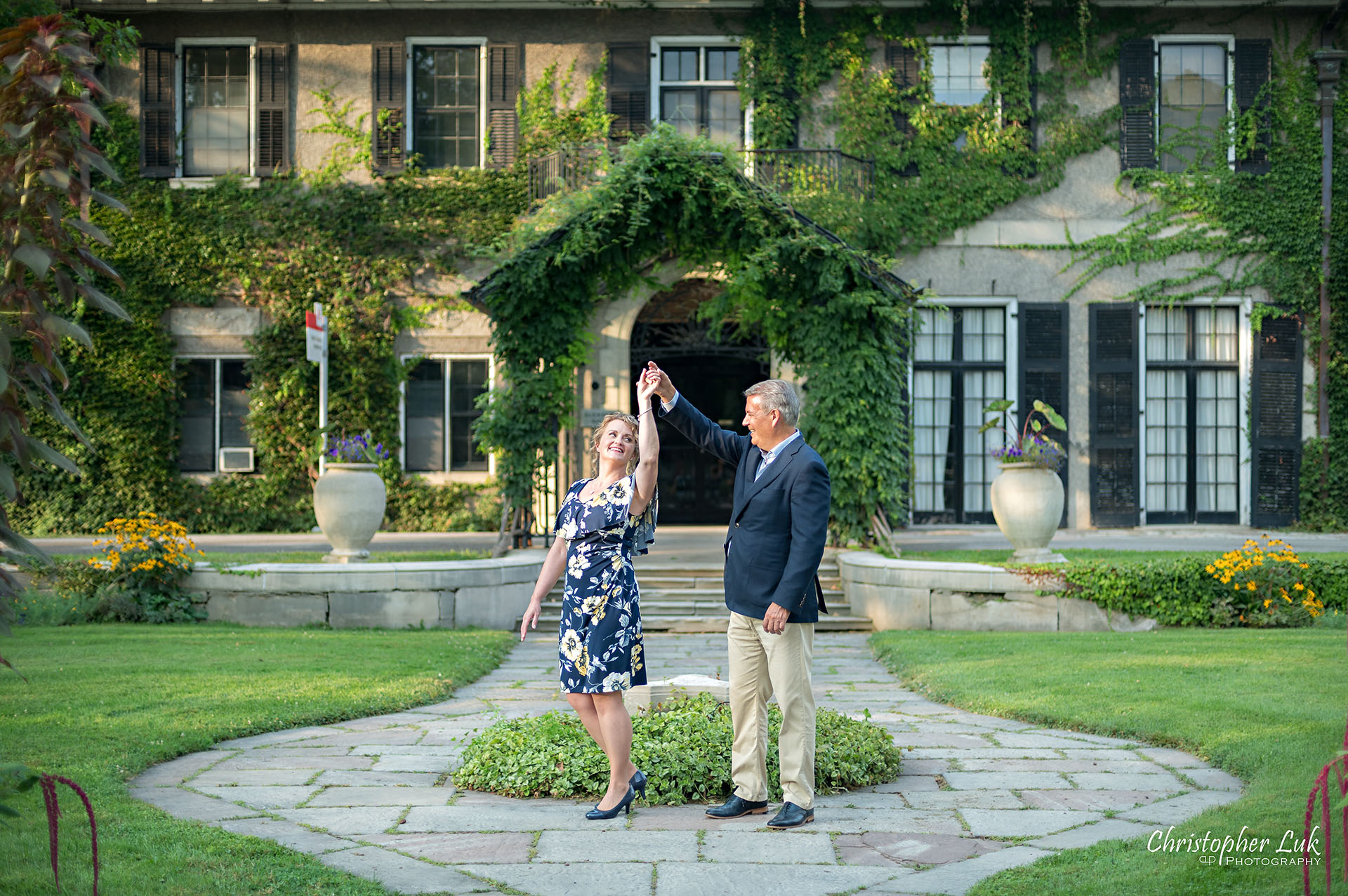 Christopher Luk Toronto Wedding Photographer Glendon Hall College Campus York University Engagement Session Natural Candid Photojournalistic Posed Bride Groom Dancing Smile Laugh Fun Landscape