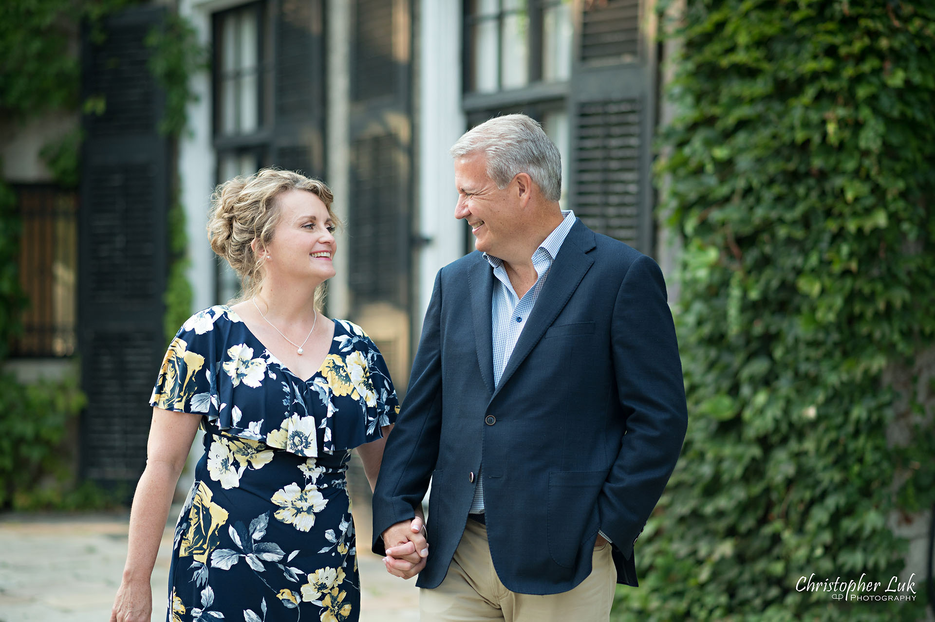 Christopher Luk Toronto Wedding Photographer Glendon Hall College Campus York University Engagement Session Natural Candid Photojournalistic Posed Bride Groom Holding Hands Walking Together Landscape