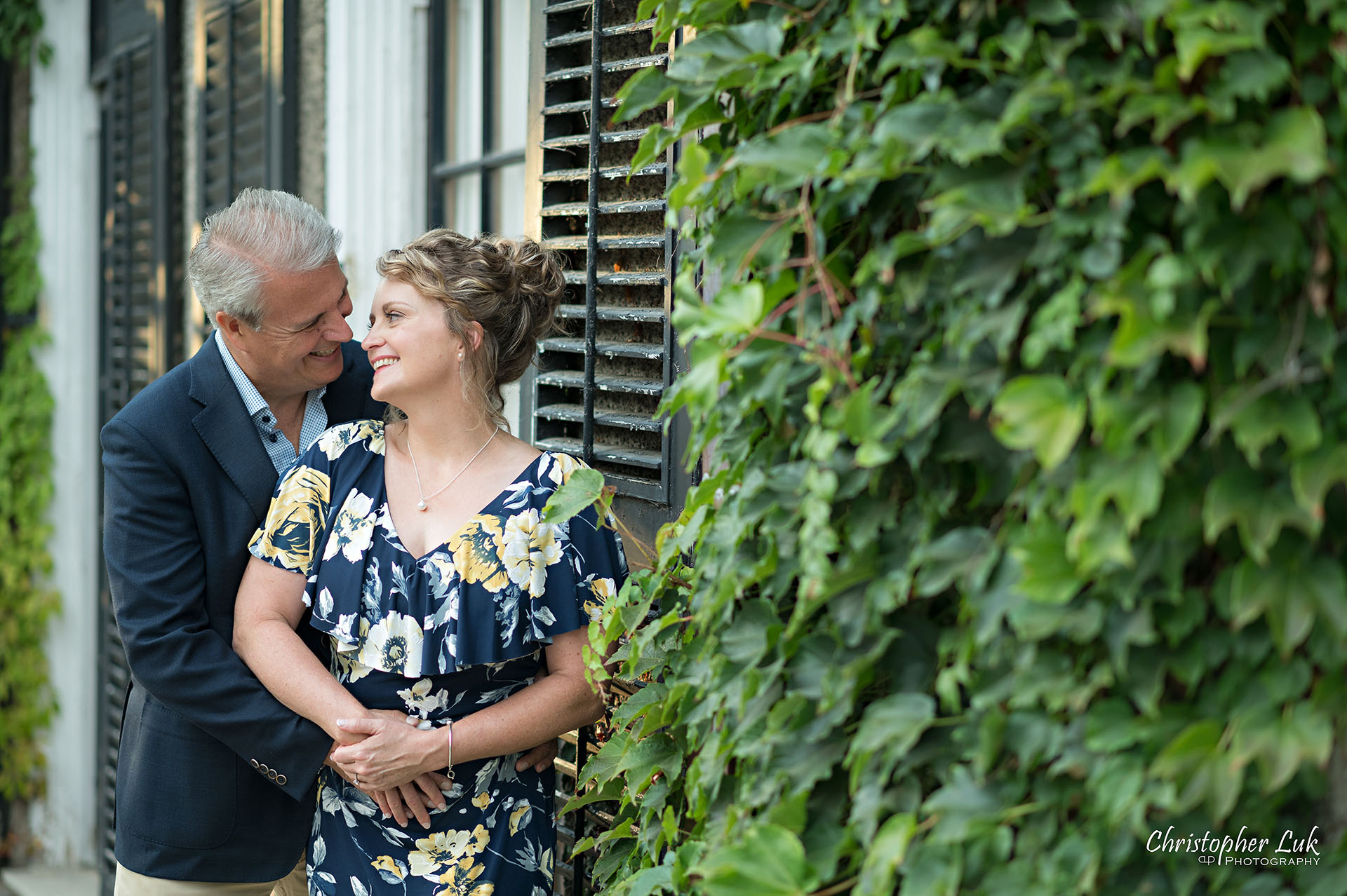 Christopher Luk Toronto Wedding Photographer Glendon Hall College Campus York University Engagement Session Natural Candid Photojournalistic Posed Bride Groom Hug Hold Laugh Smile Green Ivy Leaf Wall