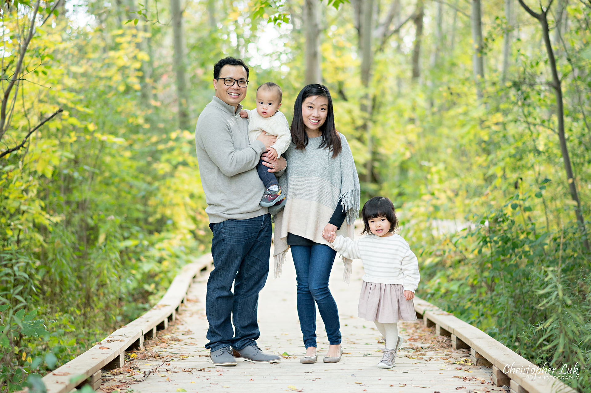 Christopher Luk Markham Family Photographer Autumn Leaves Fall Season Candid Photojournalistic Natural Bright Timeless Mother Father Son Daughter Smiling Landscape