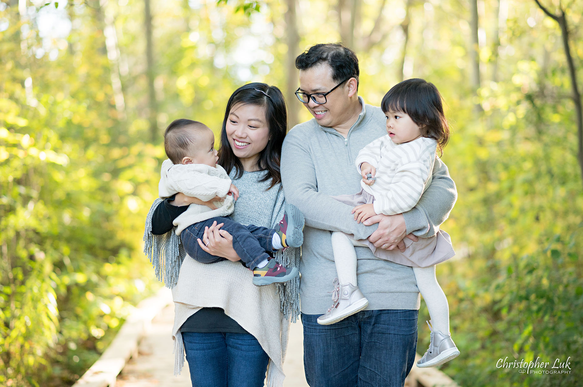 Christopher Luk Markham Family Photographer Autumn Leaves Fall Season Candid Photojournalistic Natural Bright Timeless Mother Father Son Daughter Smiling Detail