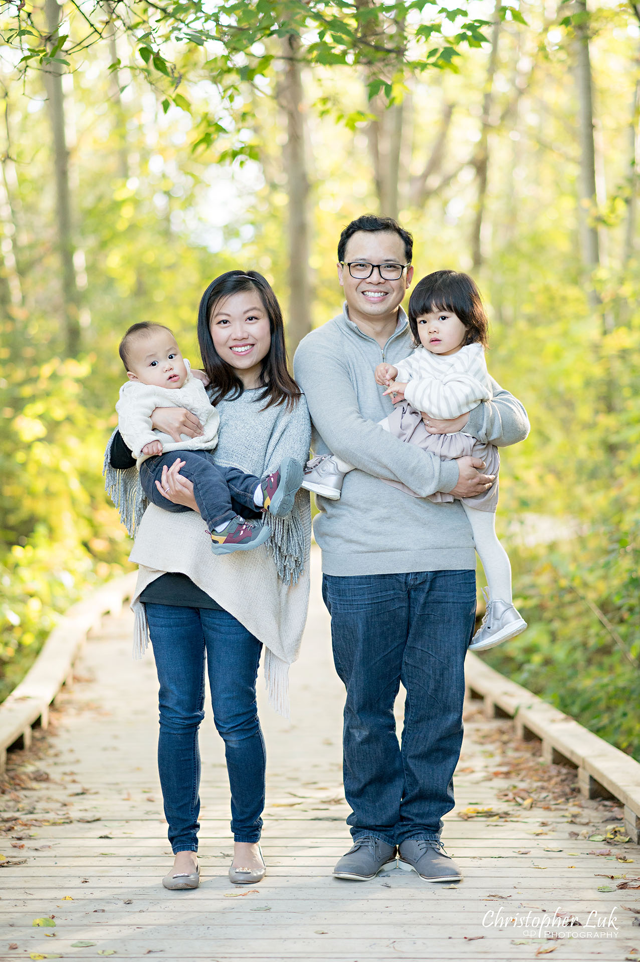 Christopher Luk Markham Family Photographer Autumn Leaves Fall Season Candid Photojournalistic Natural Bright Timeless Mother Father Son Daughter Portrait