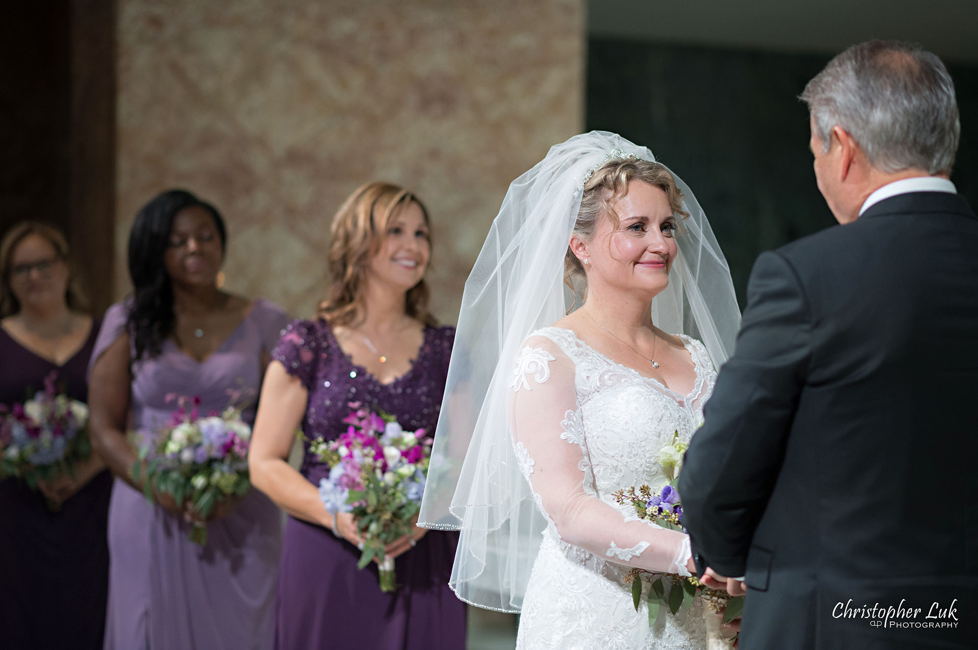 Christopher Luk Toronto Wedding Photographer Natural Candid Photojournalistic Tyndale Chapel Church Ceremony Bride Vows 