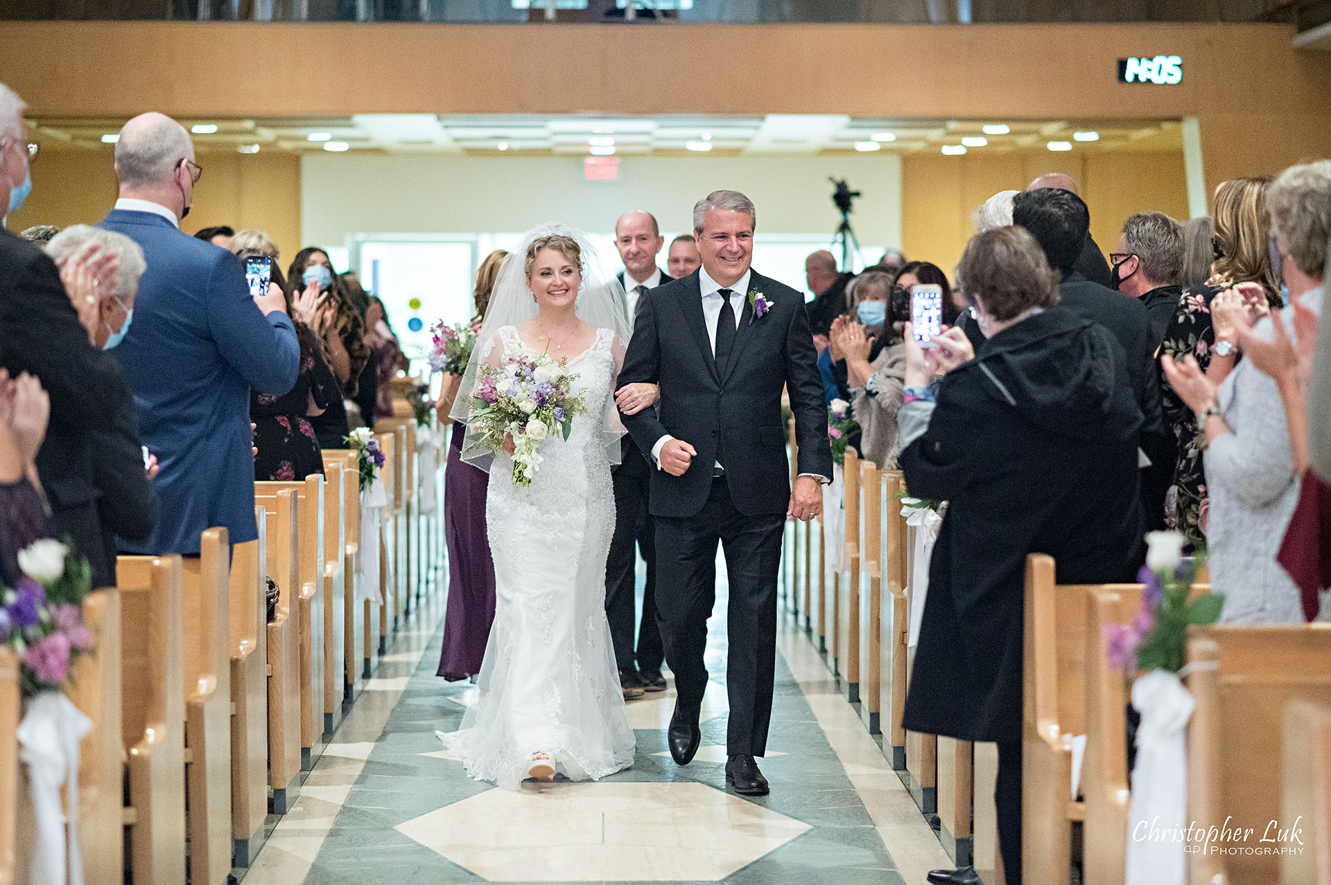 Christopher Luk Toronto Wedding Photographer Natural Candid Photojournalistic Tyndale Chapel Church Ceremony Bride Groom Celebrate Celebration Recessional  