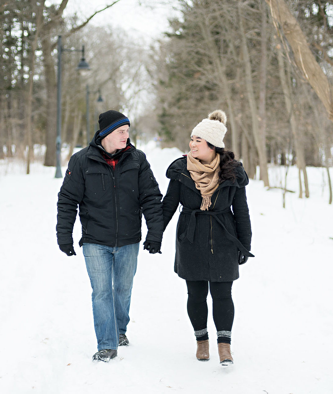 Winter Skating Trail Engagement Session