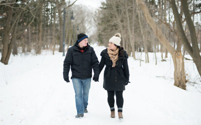 Winter Skating Trail Engagement Session