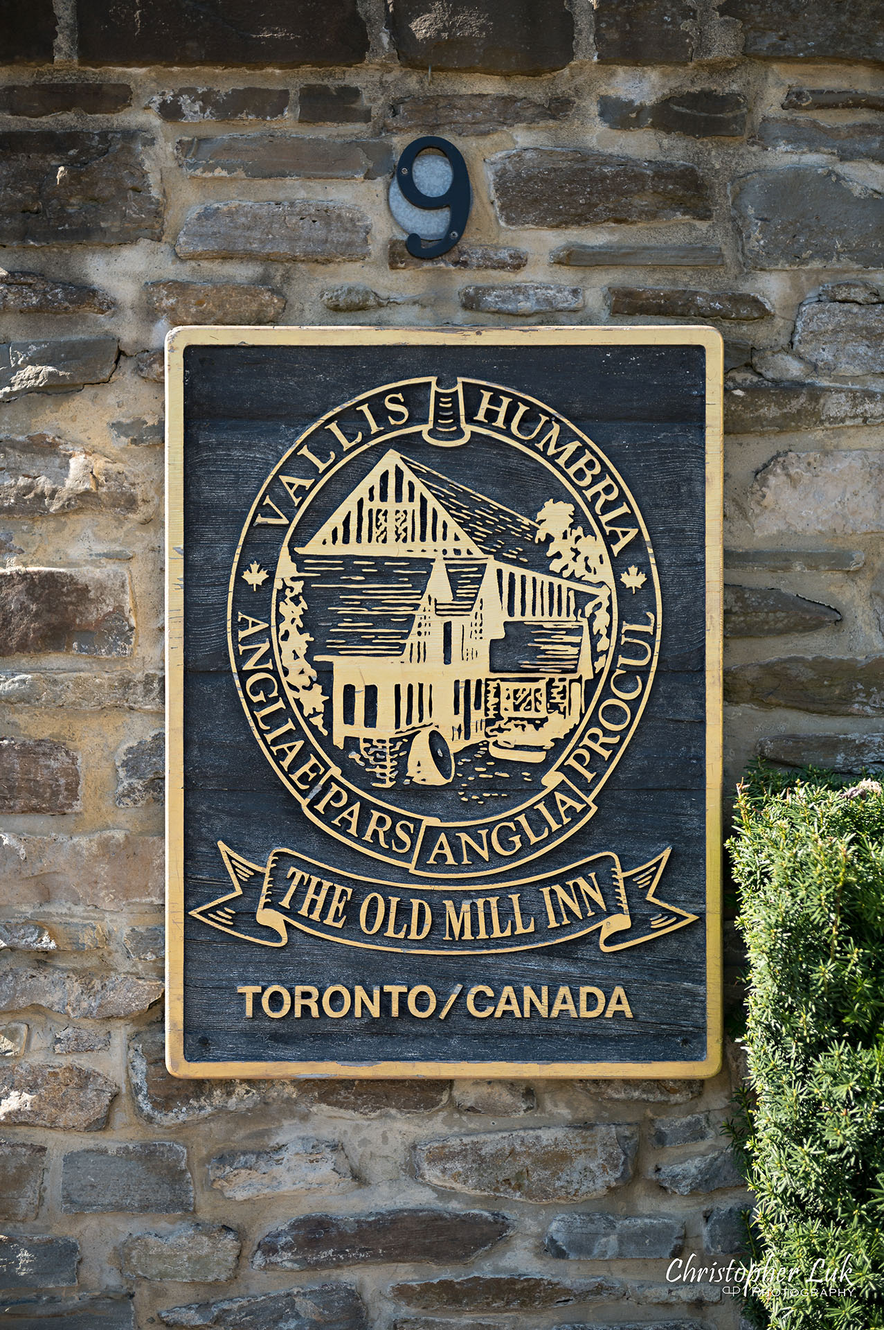 Christopher Luk Old Mill Toronto Wedding Photographer Historical Building Carved Wooden Sign