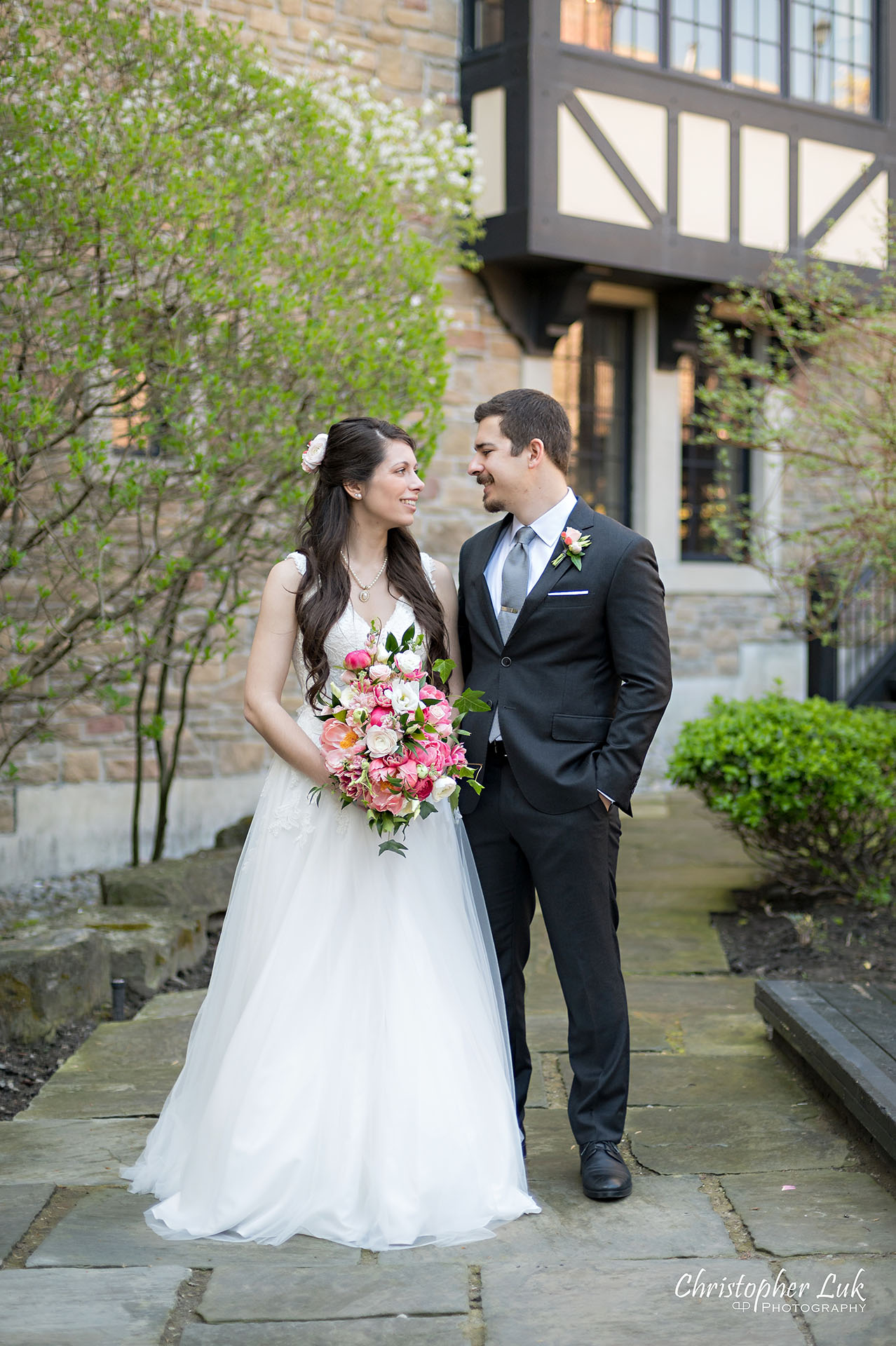 Christopher Luk Old Mill Toronto Wedding Photographer Wedding Natural Photojournalistic Candid Organic Bride Groom Garden Portrait