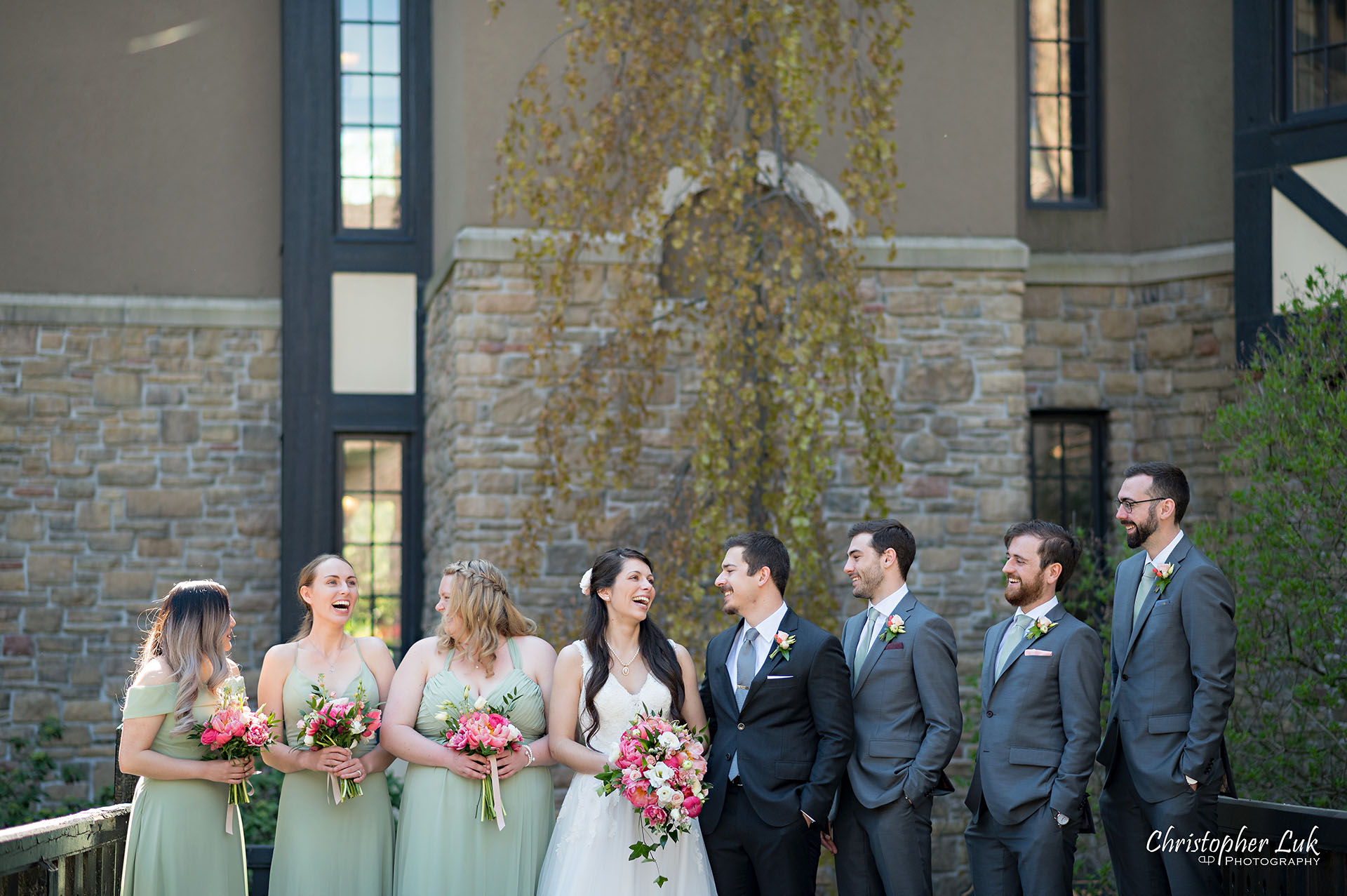 Christopher Luk Old Mill Toronto Wedding Photographer Wedding Natural Photojournalistic Candid Organic Bride Bridesmaids Groom Groomsmen Smile Laughing Happy