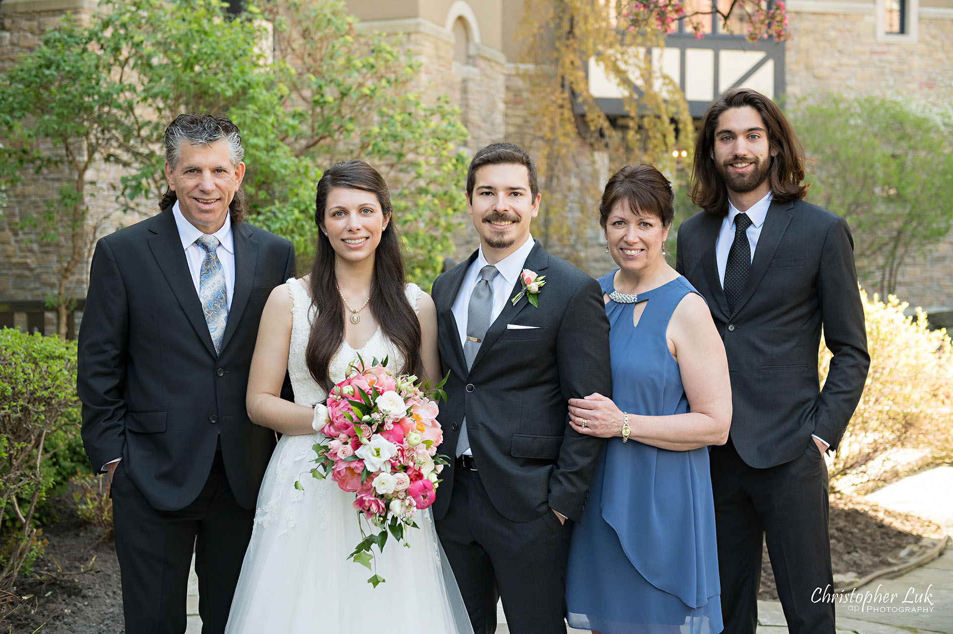 Christopher Luk Old Mill Toronto Wedding Photographer Wedding Natural Photojournalistic Candid Organic Bride Parents Siblings Family Portrait