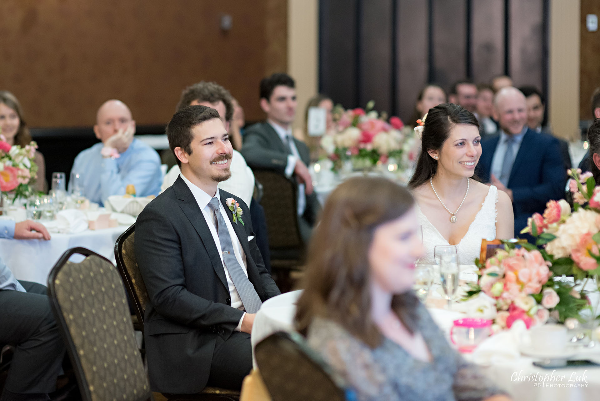 Christopher Luk Old Mill Toronto Wedding Photographer Wedding Bride Guest Natural Candid Photojournalistic Siblings Family Speech Reaction Bride Groom