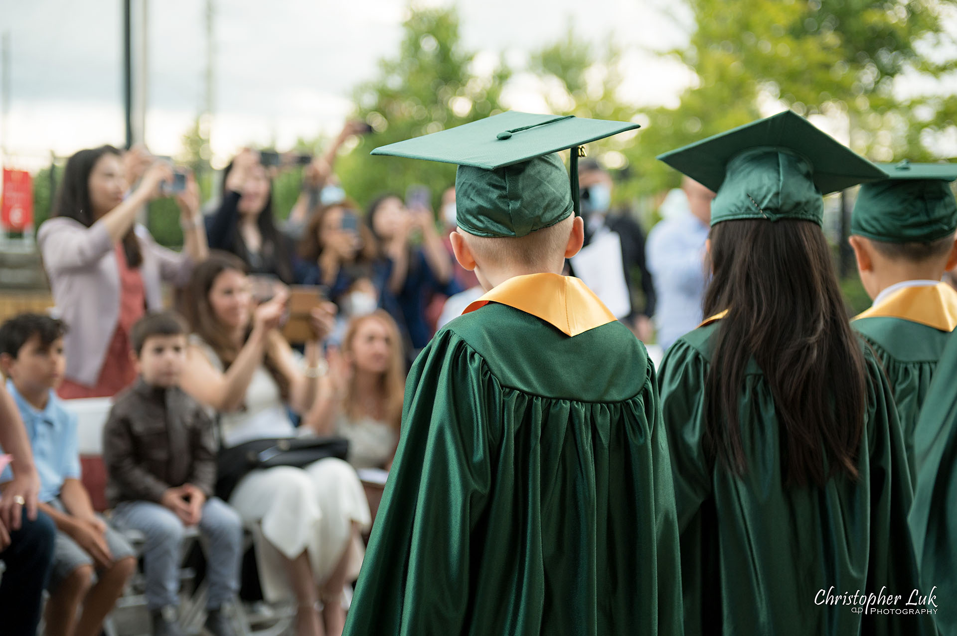 Christopher Luk Toronto Event Photographer Montessori School Graduation Ceremony Event Photography Details Children Gown Cap Crowd Parents Family Reaction