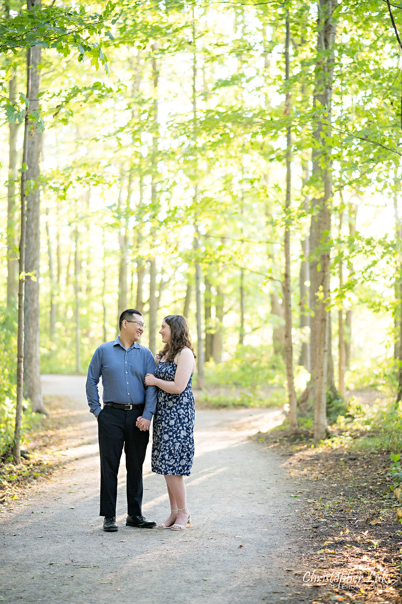 Christopher Luk Toronto Wedding Photographer Markham Forest Engagement Photos Pictures Session Bride Groom Hug Candid Natural Organic Photojournalistic Portrait