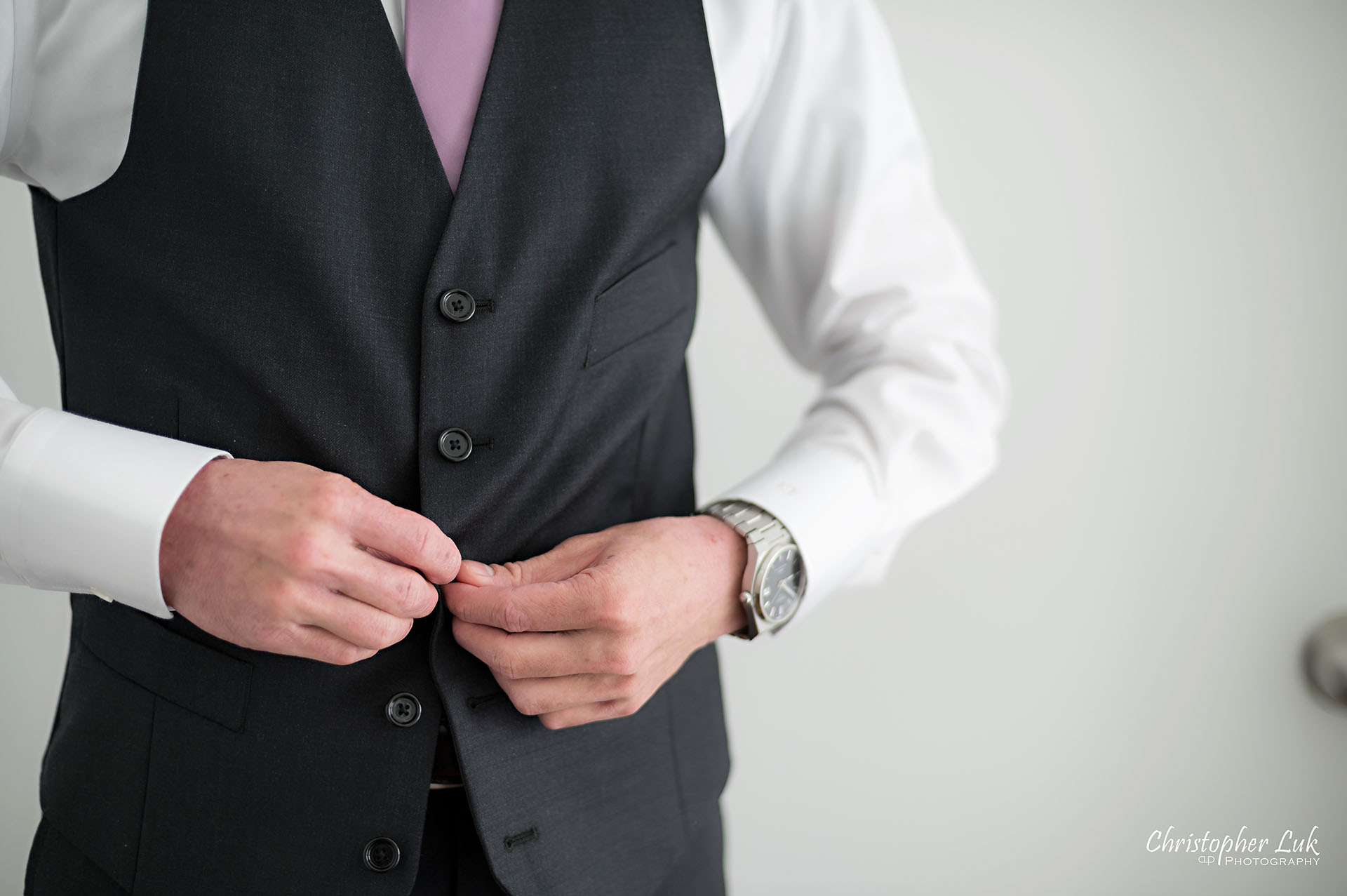 Toronto Wedding Photography Groom Getting Ready Tie Cuff Links Vest Waistcoat