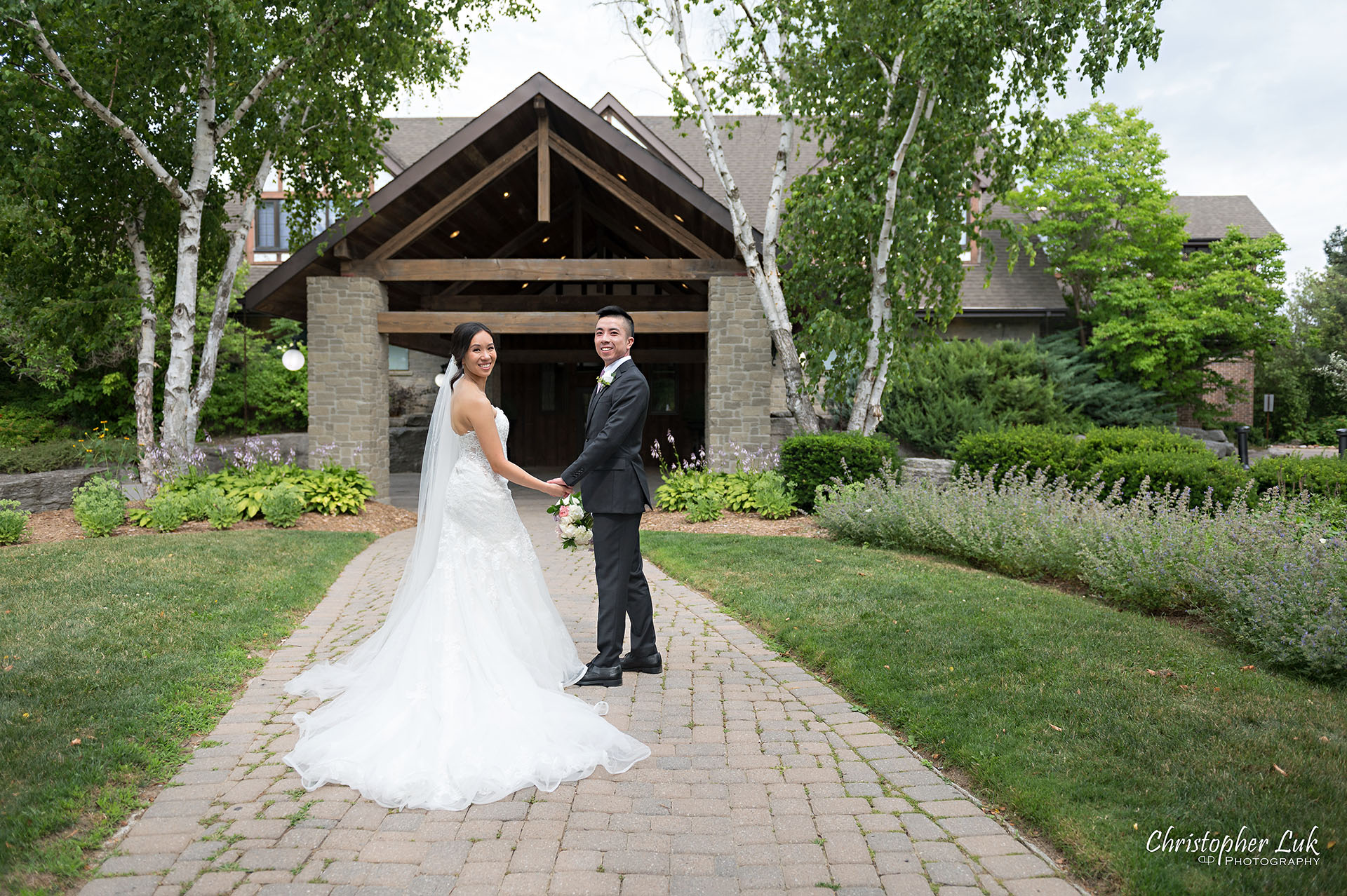 Toronto Wedding Photography Candid Natural Photojournalistic Organic Bride Groom Manor Entrance Smile