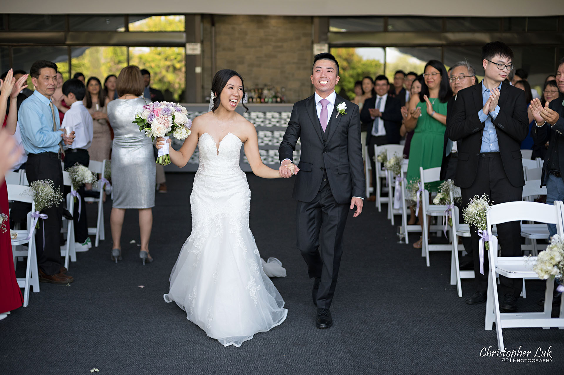 Toronto Wedding Photography The Manor Elizabeth Hall Tent Ceremony Bride Groom Celebrate Celebration Recessional