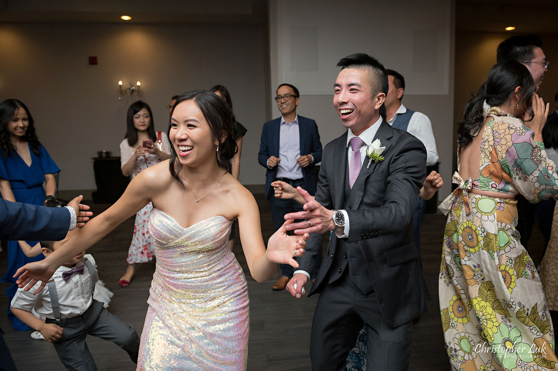 Toronto Wedding Photography The Manor Elizabeth Hall Dinner Reception Candid Natural Photojournalistic Organic Dance Floor Dancing Bride Groom