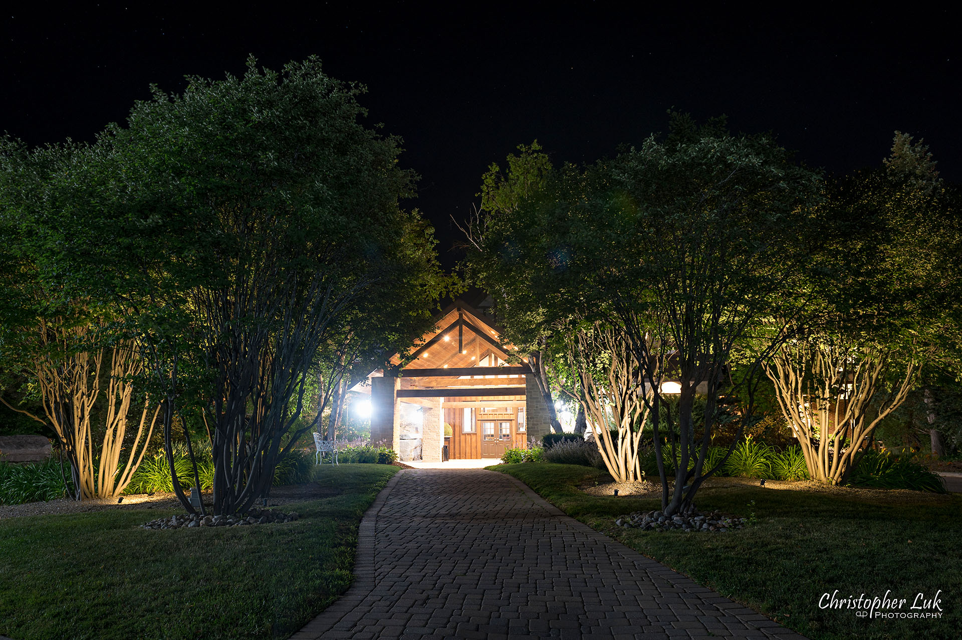 Toronto Wedding Photography The Manor Alexander Elizabeth Hall Dinner Reception Entrance Exit Nighttime Long Exposure